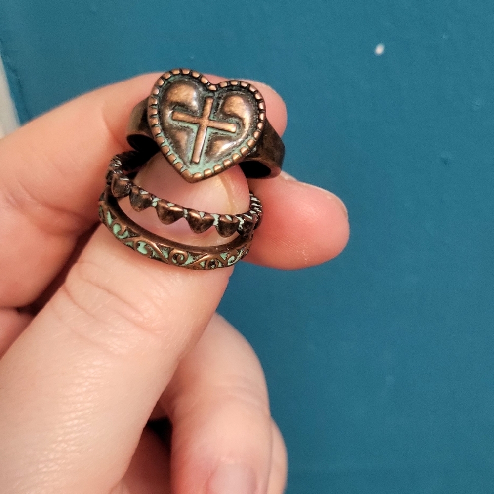 6 Copper Ring Set